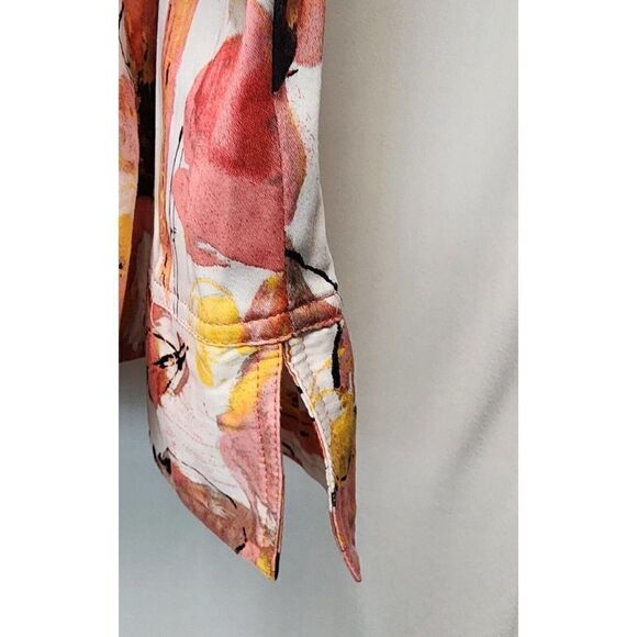 Erin London Women Size 8 Floral Multicolor Notch Lapel 3/4 Sleeve Stretch Blazer - Picture 7 of 11